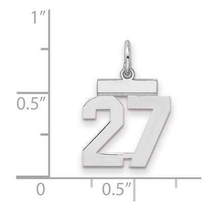 Sterlingsilber Silber/rhodiniert Poliert Zahl 27 Charm