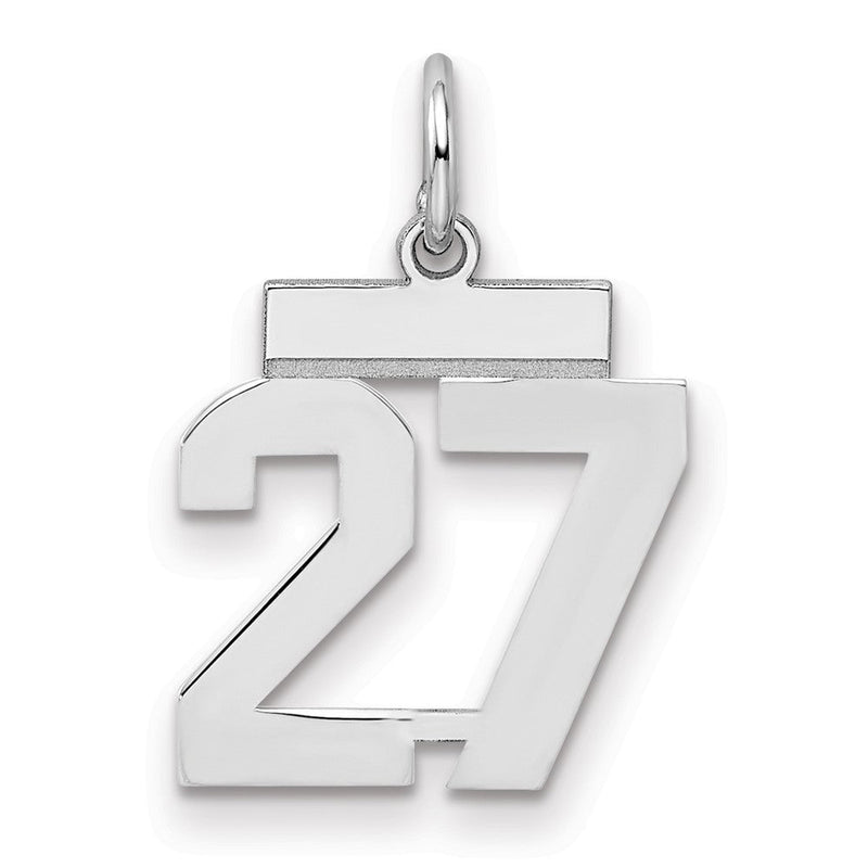Sterlingsilber Silber/rhodiniert Poliert Zahl 27 Charm