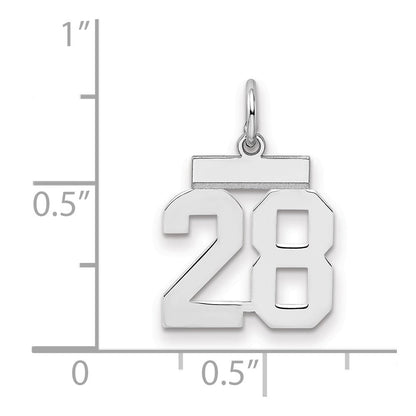Sterlingsilber Silber/rhodiniert Poliert Zahl 28 Charm
