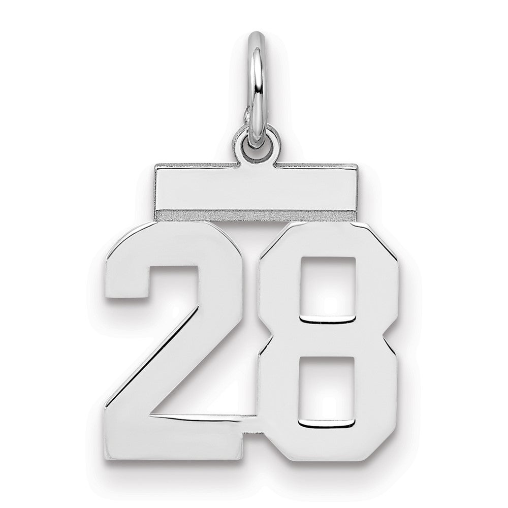 Sterlingsilber Silber/rhodiniert Poliert Zahl 28 Charm