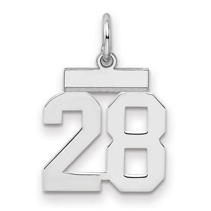 Sterlingsilber Silber/rhodiniert Poliert Zahl 28 Charm