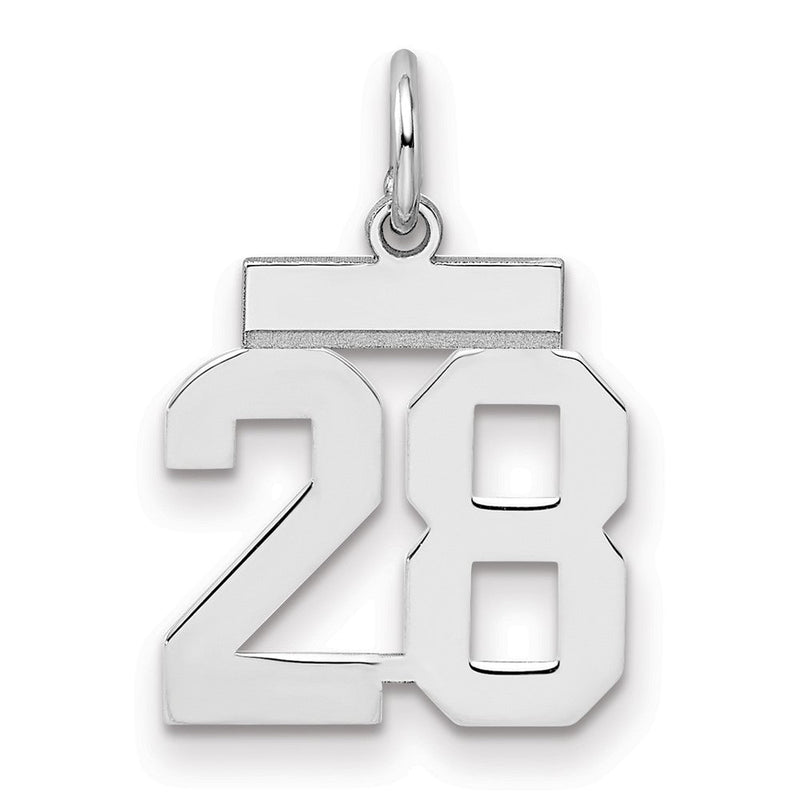 Sterlingsilber Silber/rhodiniert Poliert Zahl 28 Charm