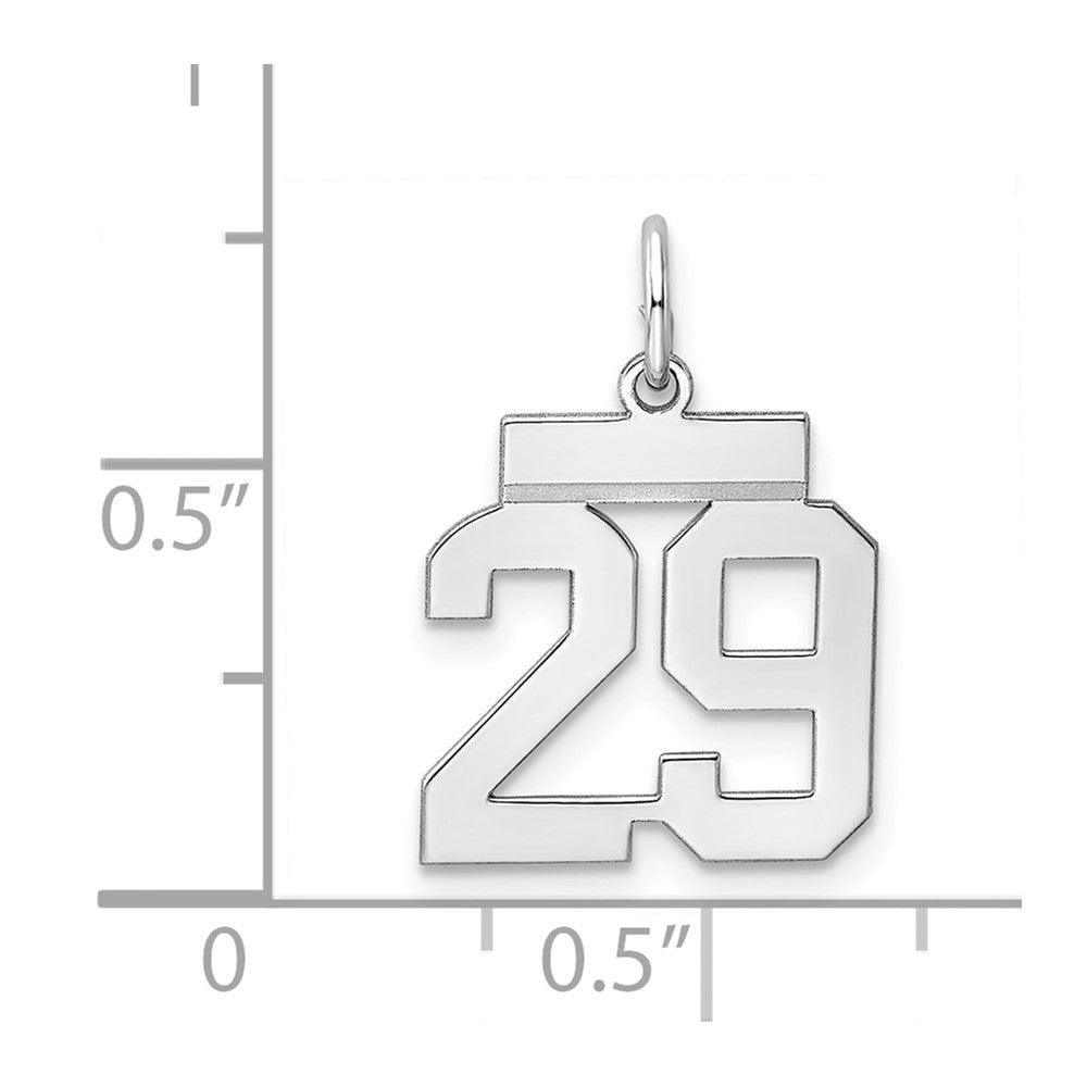 Sterlingsilber Silber/rhodiniert Poliert Zahl 29 Charm