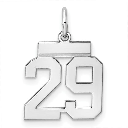 Sterlingsilber Silber/rhodiniert Poliert Zahl 29 Charm