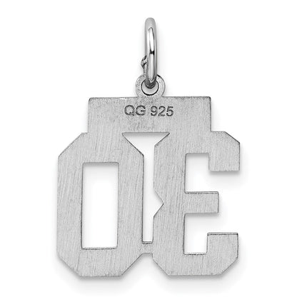 Sterlingsilber Silber/rhodiniert Poliert Zahl 30 Charm