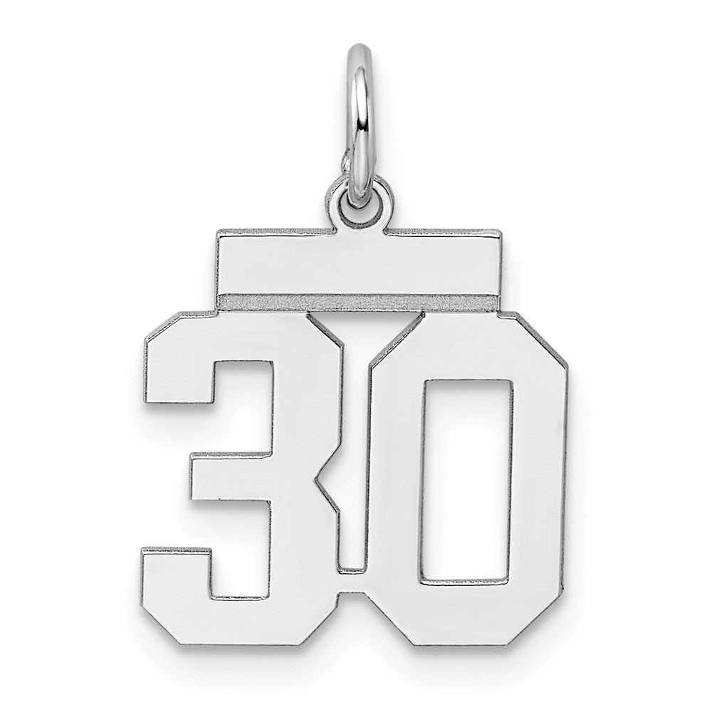 Sterlingsilber Silber/rhodiniert Poliert Zahl 30 Charm