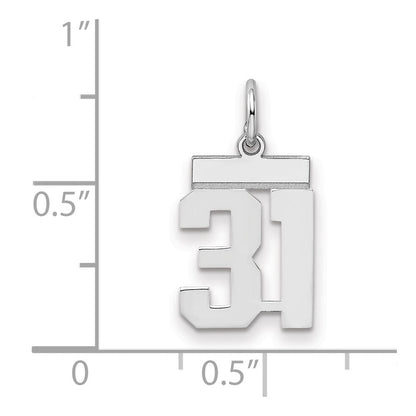 Sterlingsilber Silber/rhodiniert Poliert Zahl 31 Charm