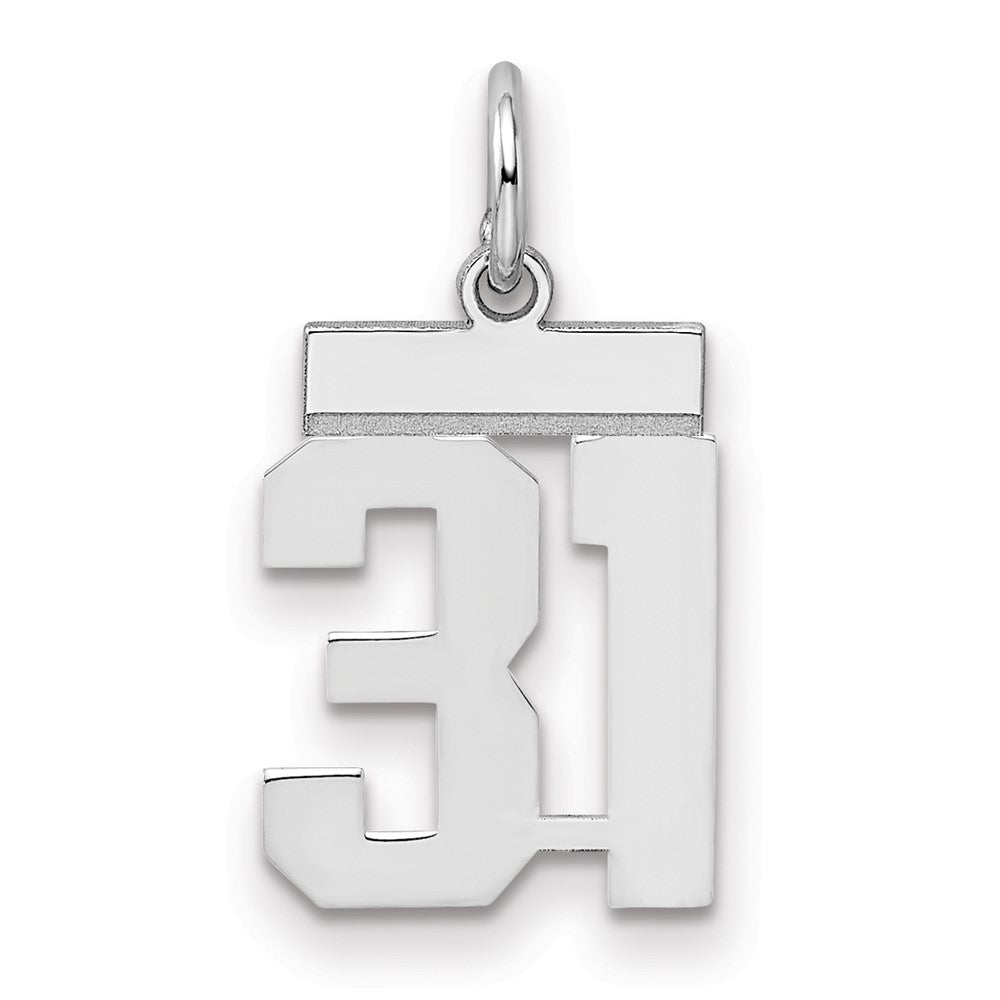 Sterlingsilber Silber/rhodiniert Poliert Zahl 31 Charm