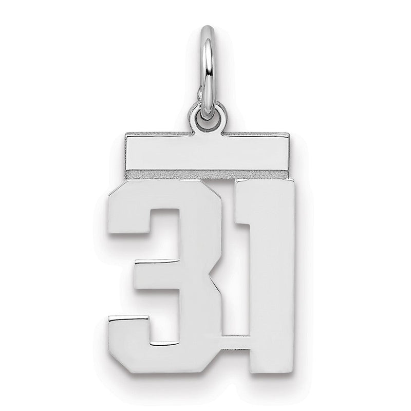 Sterlingsilber Silber/rhodiniert Poliert Zahl 31 Charm