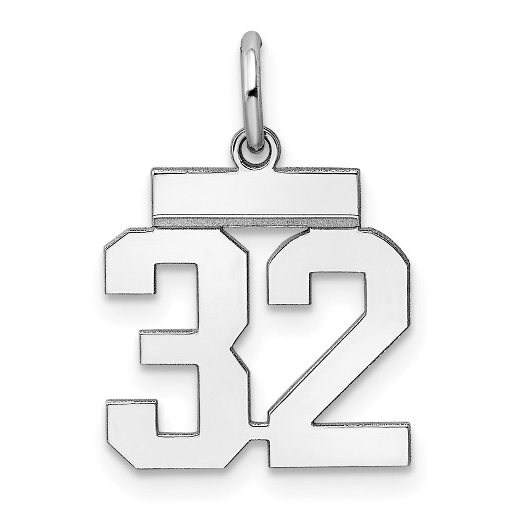 Sterlingsilber Silber/rhodiniert Poliert Zahl 32 Charm