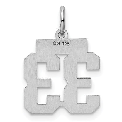 Sterlingsilber Silber/rhodiniert Poliert Zahl 33 Charm