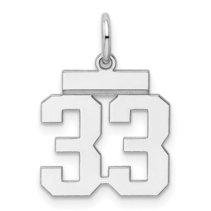 Sterlingsilber Silber/rhodiniert Poliert Zahl 33 Charm