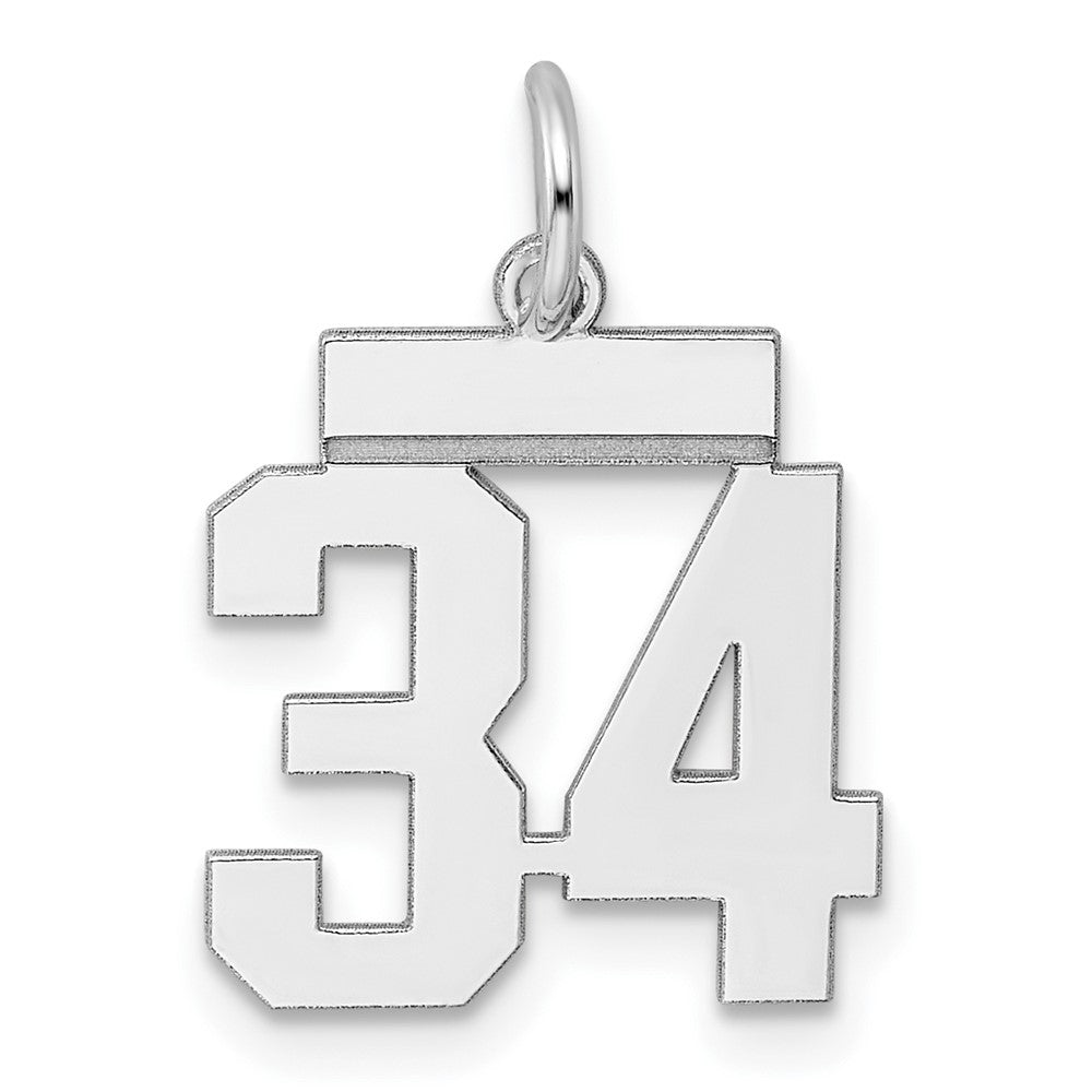 Sterlingsilber Silber/rhodiniert Poliert Zahl 34 Charm