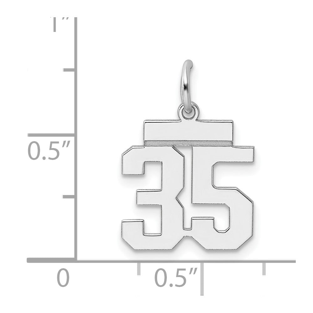 Sterlingsilber Silber/rhodiniert Poliert Zahl 35 Charm