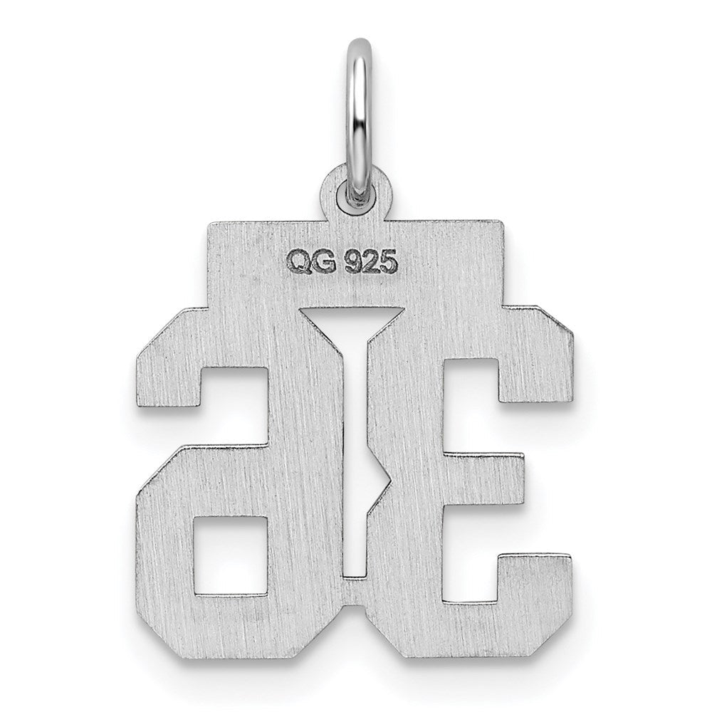 Sterlingsilber Silber/rhodiniert Poliert Zahl 36 Charm