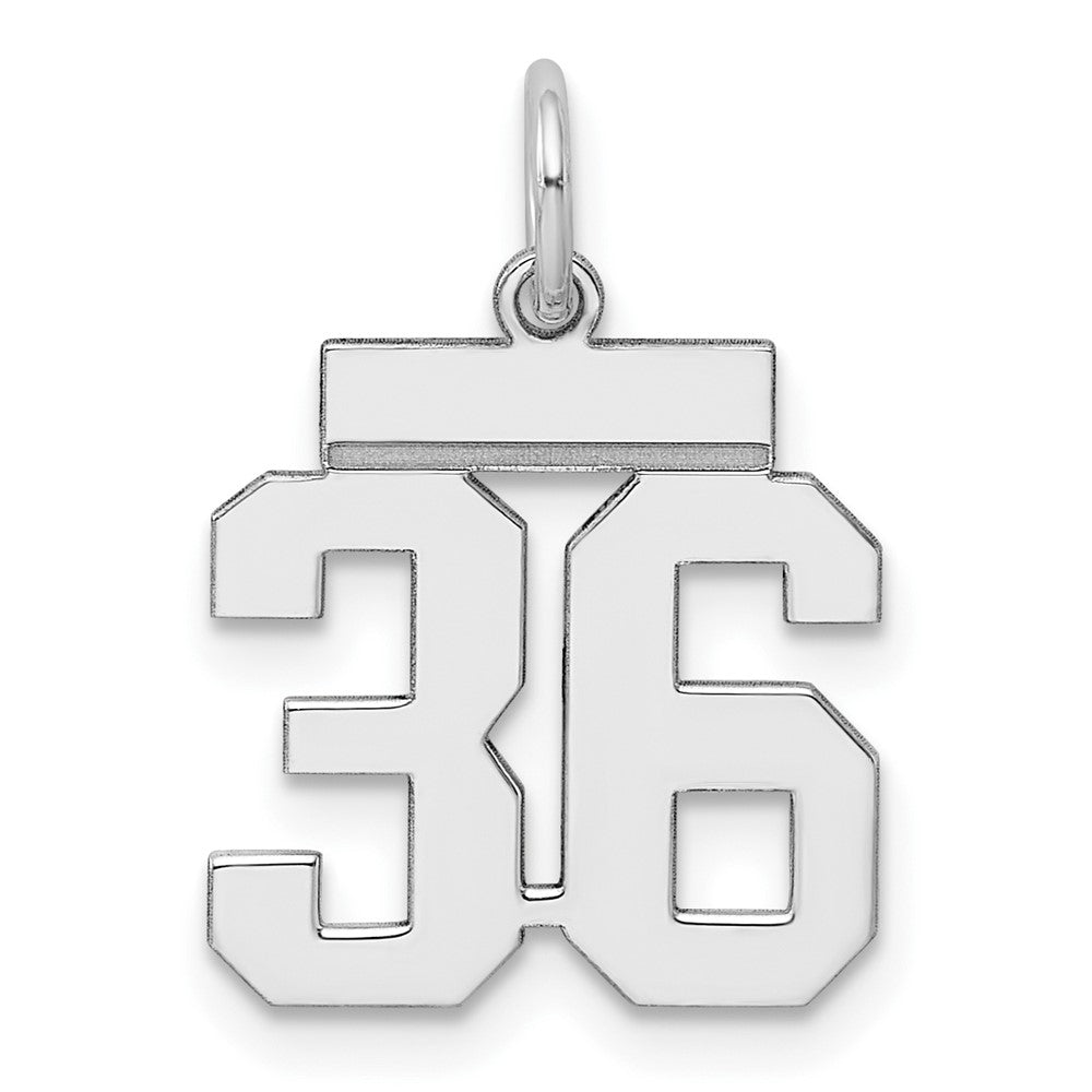 Sterlingsilber Silber/rhodiniert Poliert Zahl 36 Charm