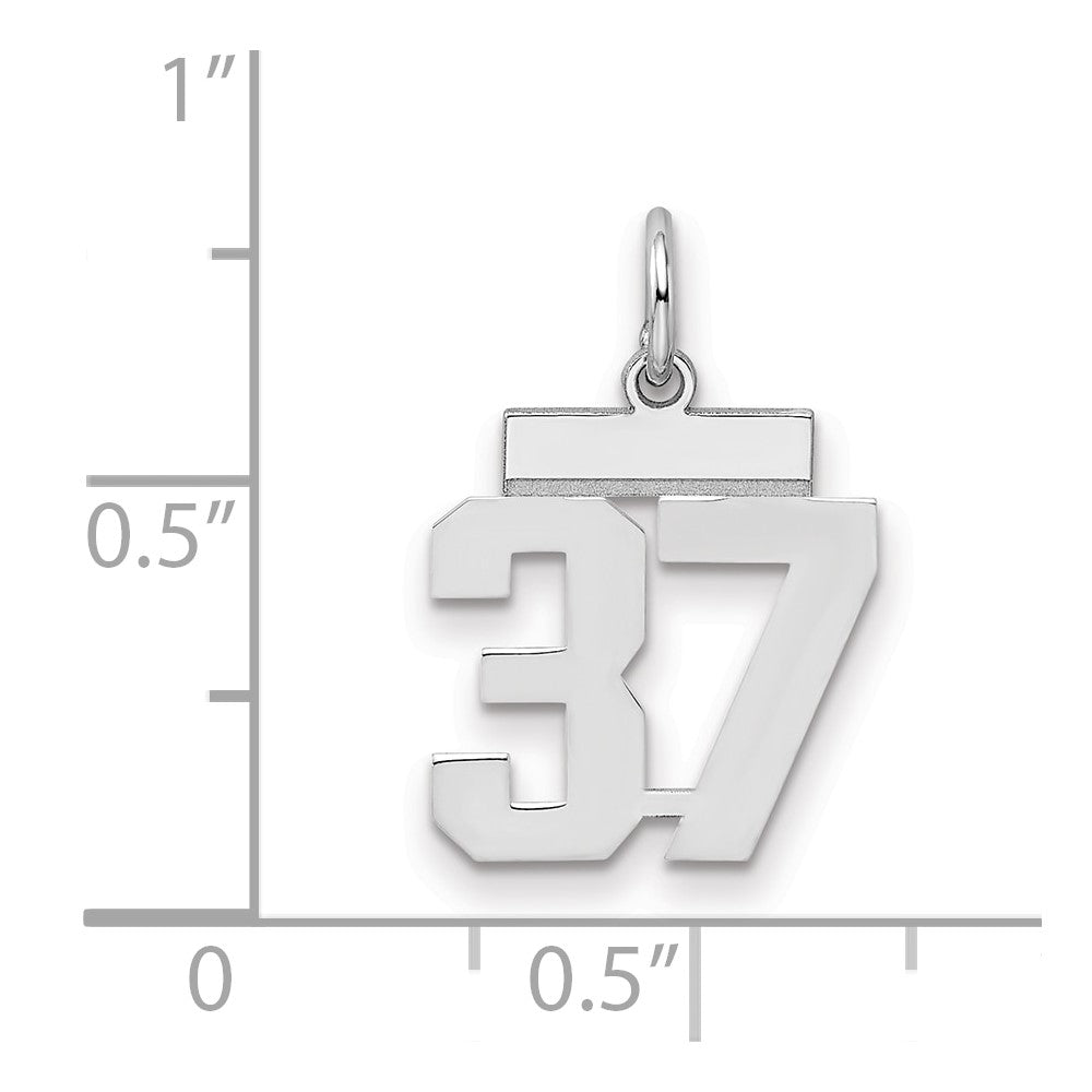 Sterlingsilber Silber/rhodiniert Poliert Zahl 37 Charm