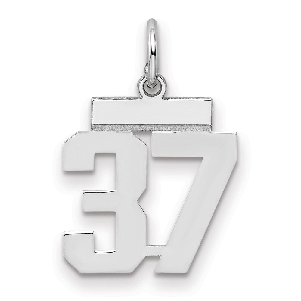 Sterlingsilber Silber/rhodiniert Poliert Zahl 37 Charm