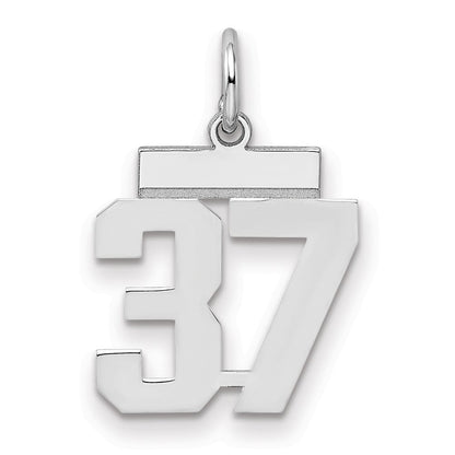 Sterlingsilber Silber/rhodiniert Poliert Zahl 37 Charm