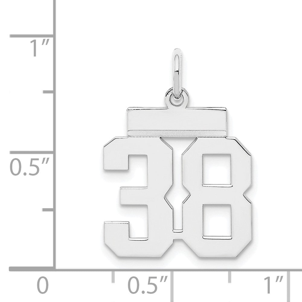 Sterlingsilber Silber/rhodiniert Poliert Zahl 38 Charm