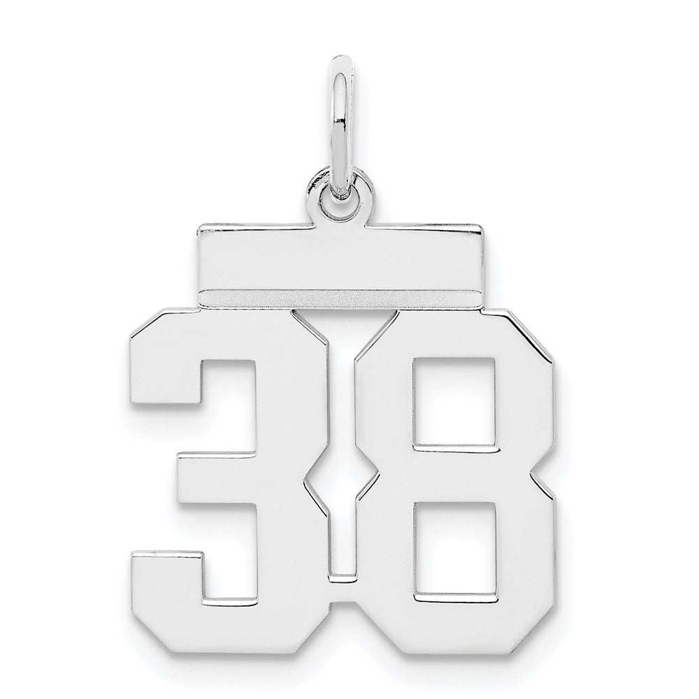 Sterlingsilber Silber/rhodiniert Poliert Zahl 38 Charm