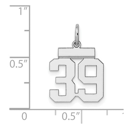Sterlingsilber Silber/rhodiniert Poliert Zahl 39 Charm