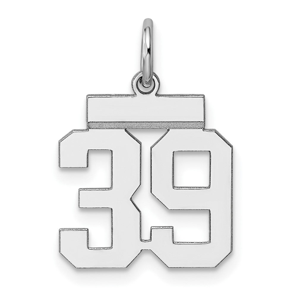 Sterlingsilber Silber/rhodiniert Poliert Zahl 39 Charm