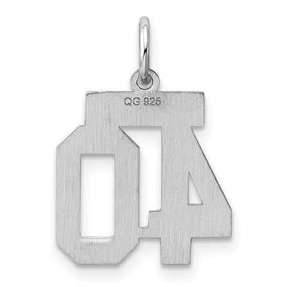 Sterlingsilber Silber/rhodiniert Poliert Zahl 40 Charm