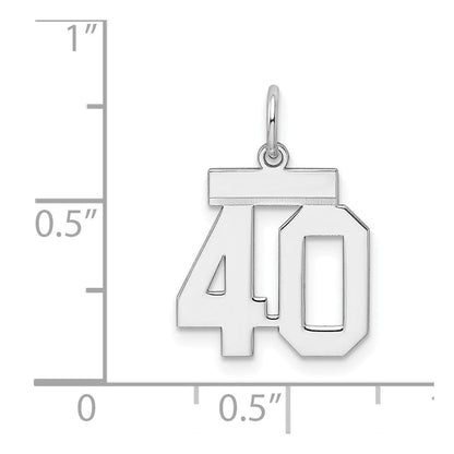 Sterlingsilber Silber/rhodiniert Poliert Zahl 40 Charm