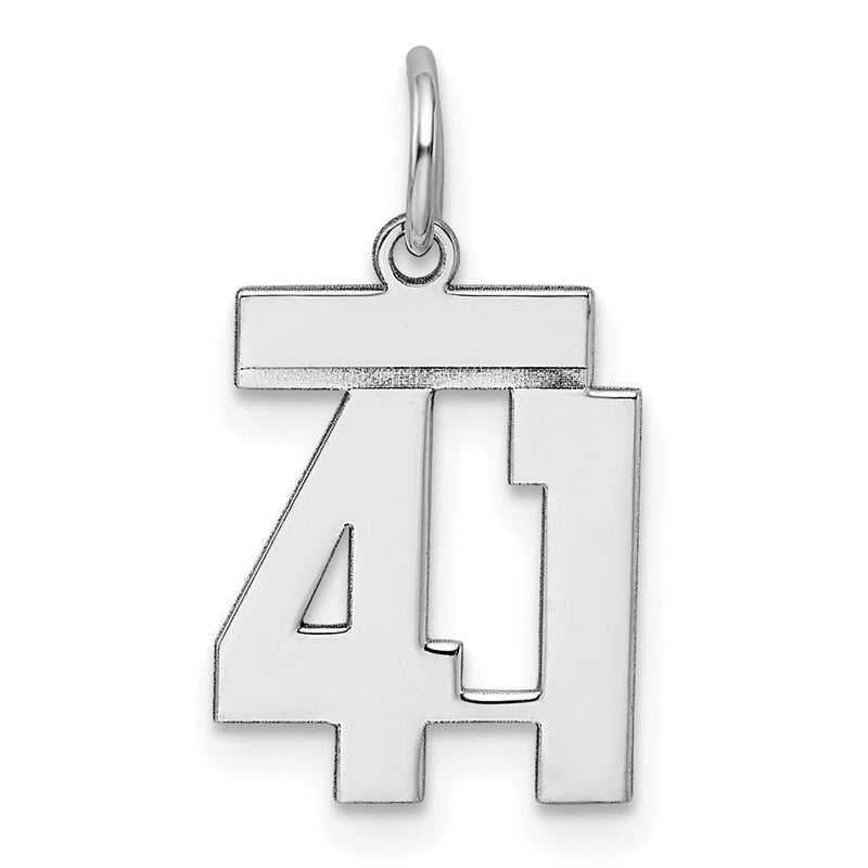 Sterlingsilber Silber/rhodiniert Poliert Zahl 41 Charm