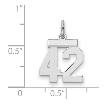 Sterlingsilber Silber/rhodiniert Poliert Zahl 42 Charm