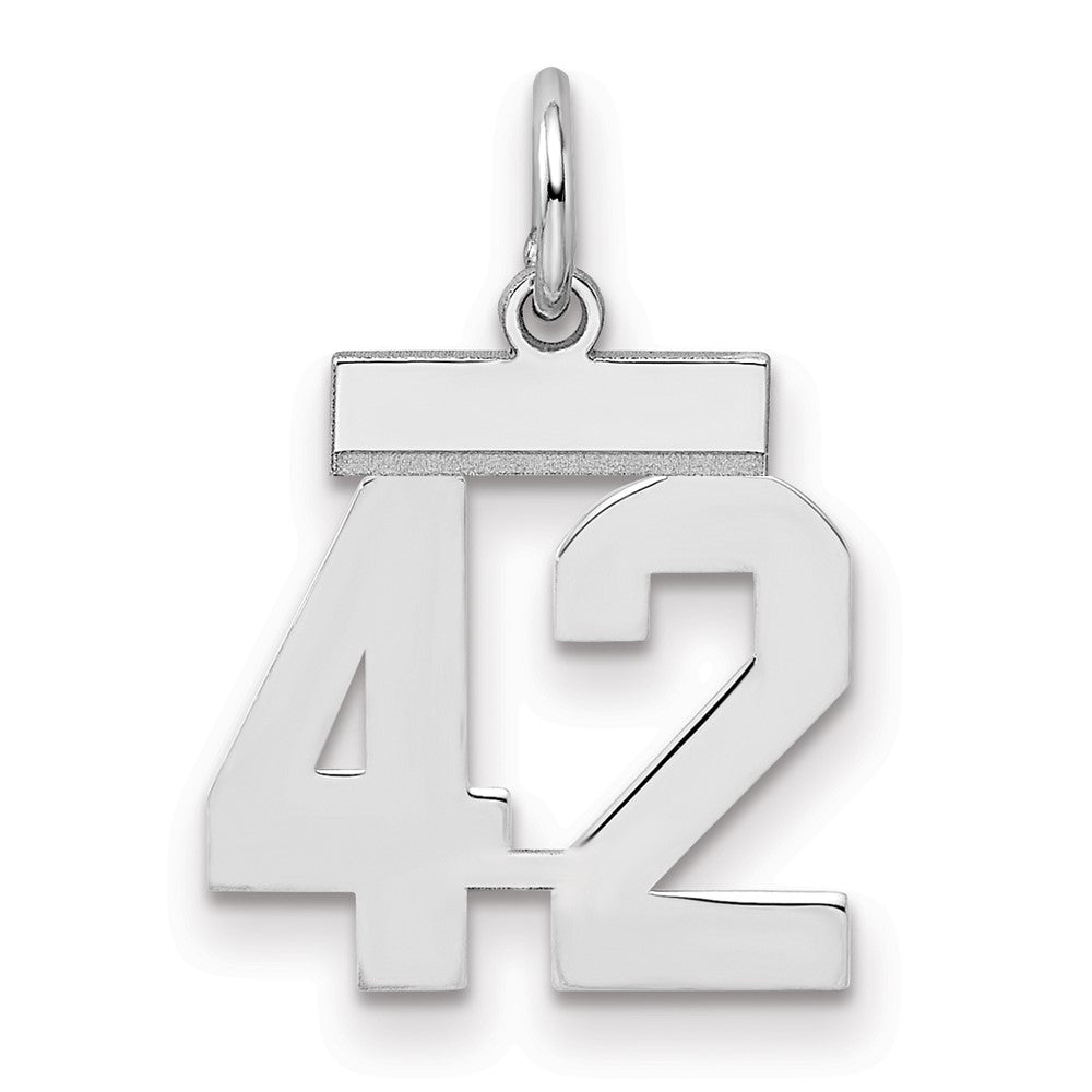 Sterlingsilber Silber/rhodiniert Poliert Zahl 42 Charm