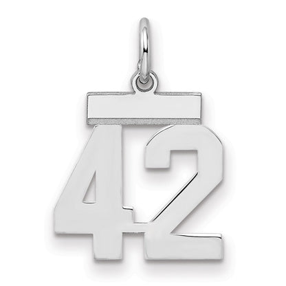 Sterlingsilber Silber/rhodiniert Poliert Zahl 42 Charm