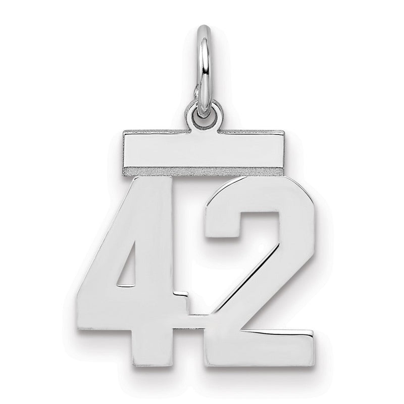 Sterlingsilber Silber/rhodiniert Poliert Zahl 42 Charm