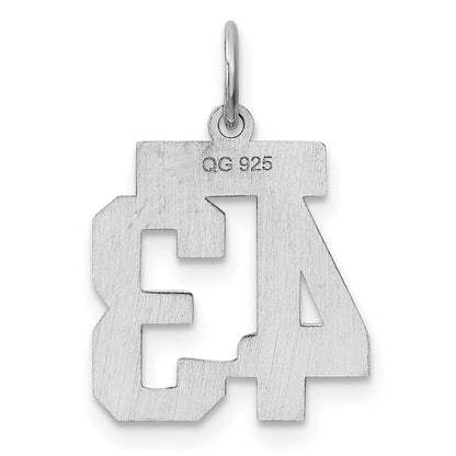 Sterlingsilber Silber/rhodiniert Poliert Zahl 43 Charm