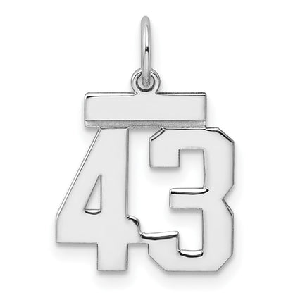 Sterlingsilber Silber/rhodiniert Poliert Zahl 43 Charm