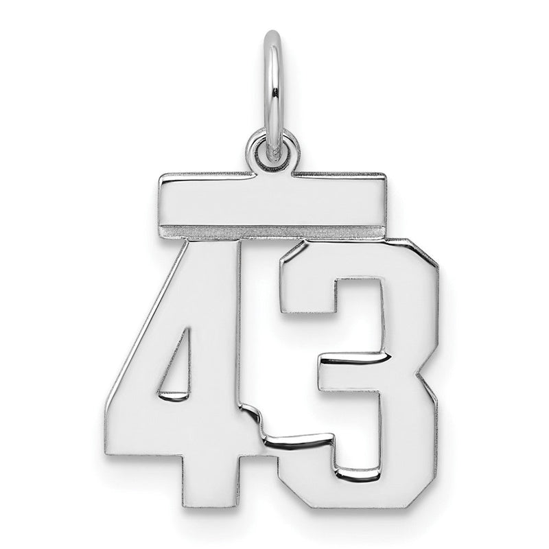 Sterlingsilber Silber/rhodiniert Poliert Zahl 43 Charm