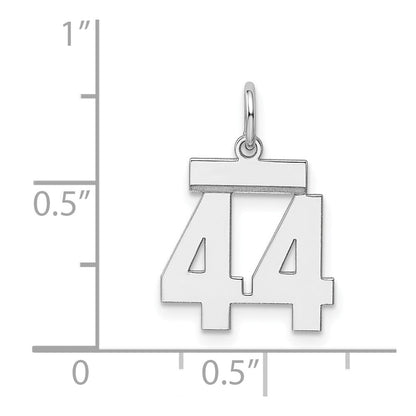 Sterlingsilber Silber/rhodiniert Poliert Zahl 44 Charm