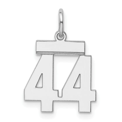 Sterlingsilber Silber/rhodiniert Poliert Zahl 44 Charm