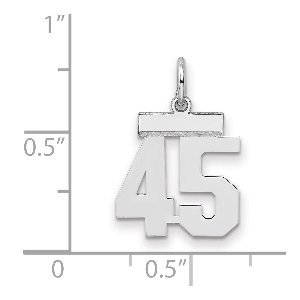 Sterlingsilber Silber/rhodiniert Poliert Zahl 45 Charm