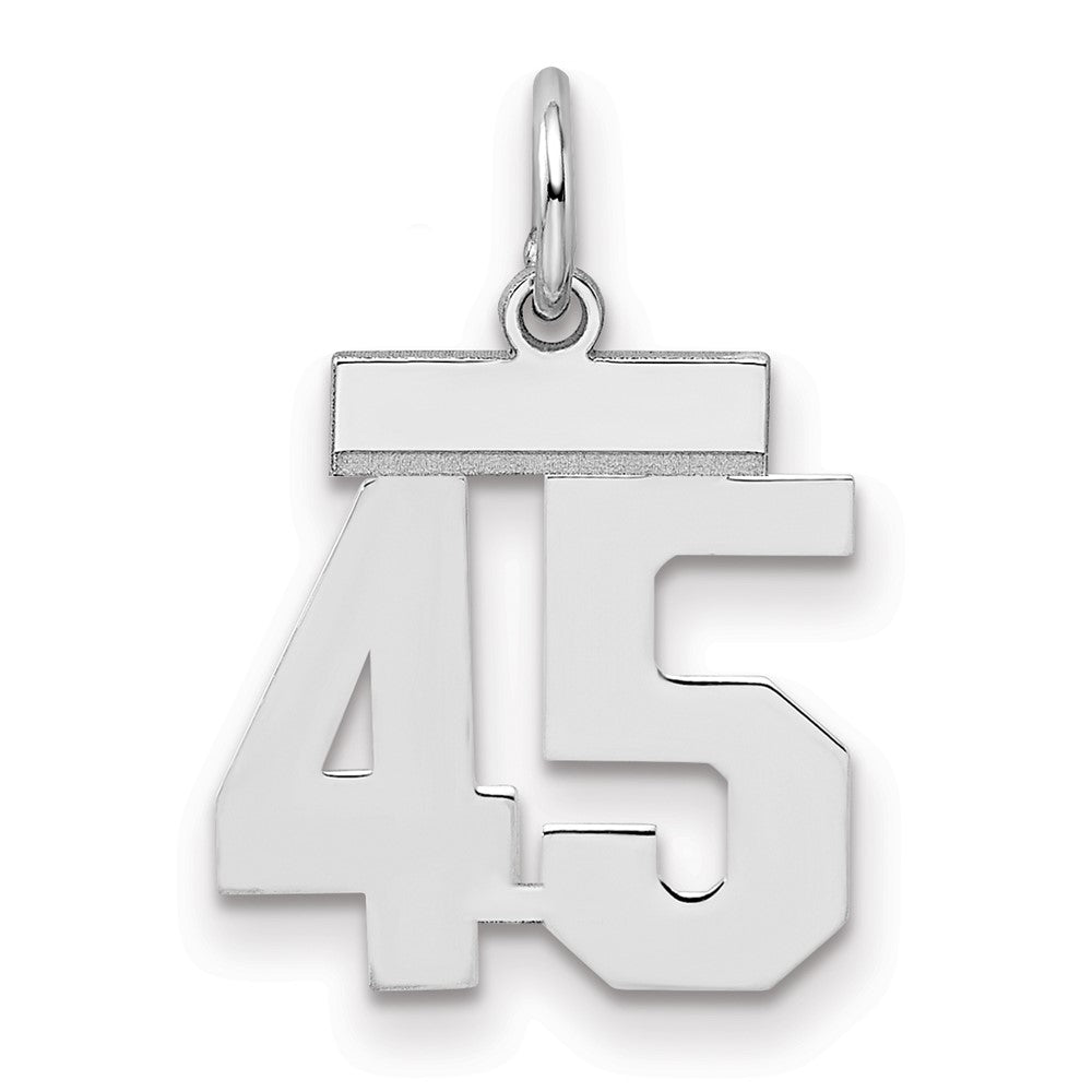 Sterlingsilber Silber/rhodiniert Poliert Zahl 45 Charm