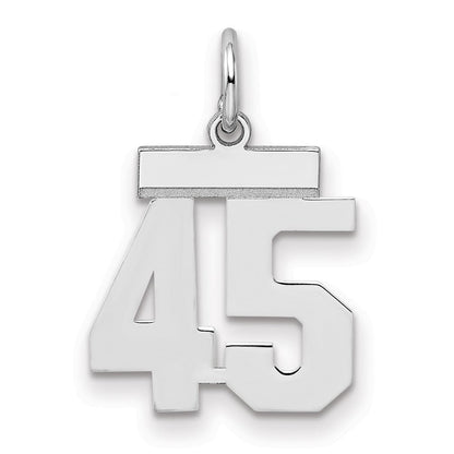 Sterlingsilber Silber/rhodiniert Poliert Zahl 45 Charm