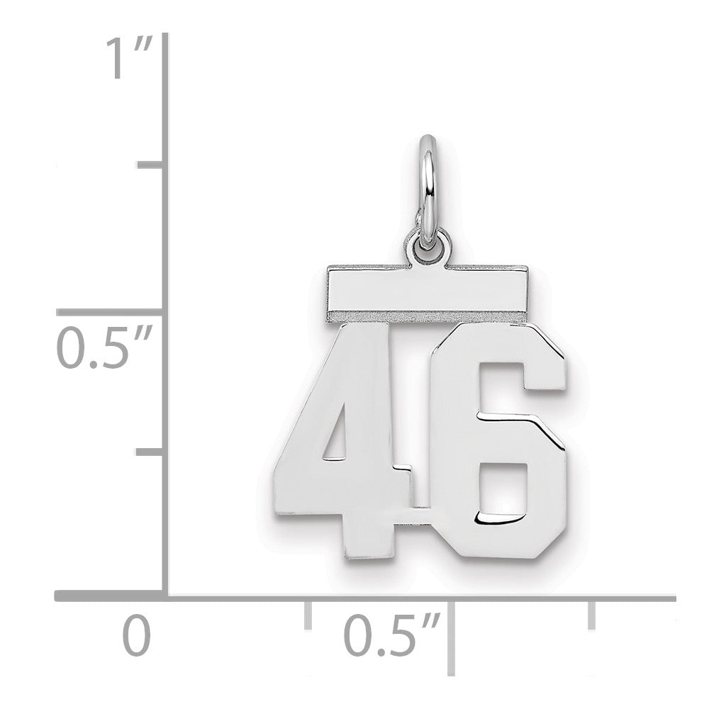 Sterlingsilber Silber/rhodiniert Poliert Zahl 46 Charm