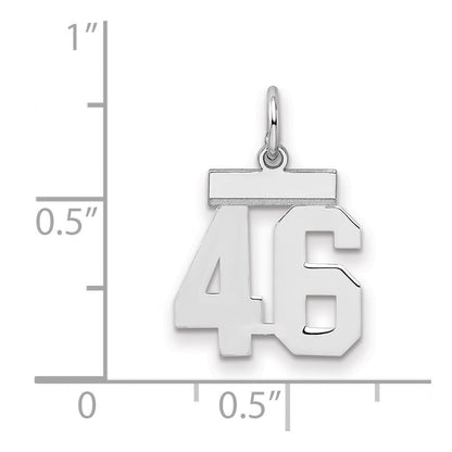 Sterlingsilber Silber/rhodiniert Poliert Zahl 46 Charm