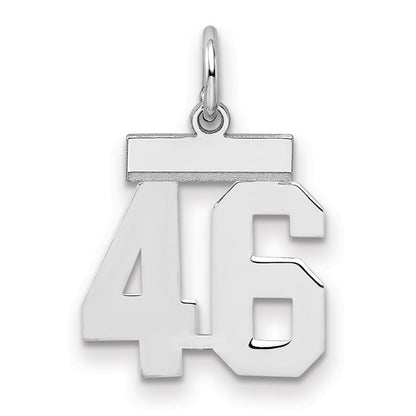 Sterlingsilber Silber/rhodiniert Poliert Zahl 46 Charm