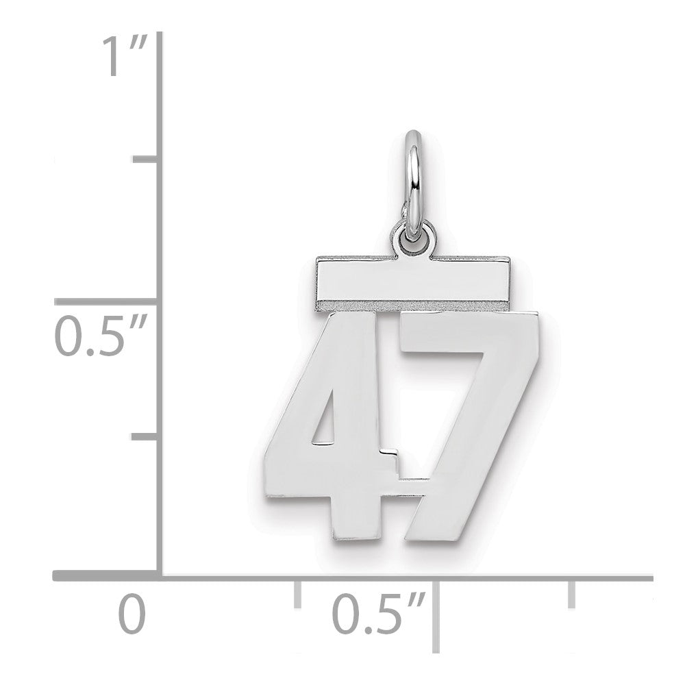 Sterlingsilber Silber/rhodiniert Poliert Zahl 47 Charm