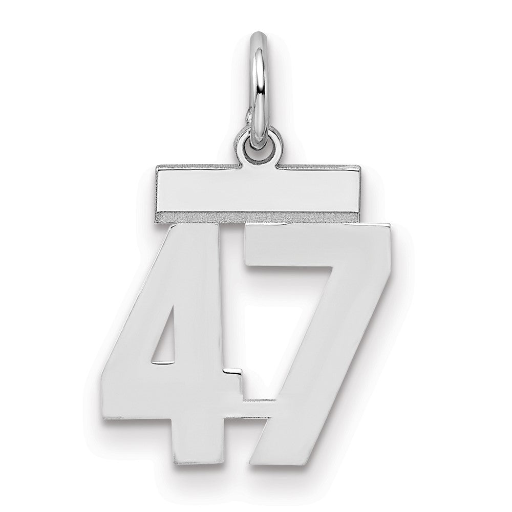 Sterlingsilber Silber/rhodiniert Poliert Zahl 47 Charm