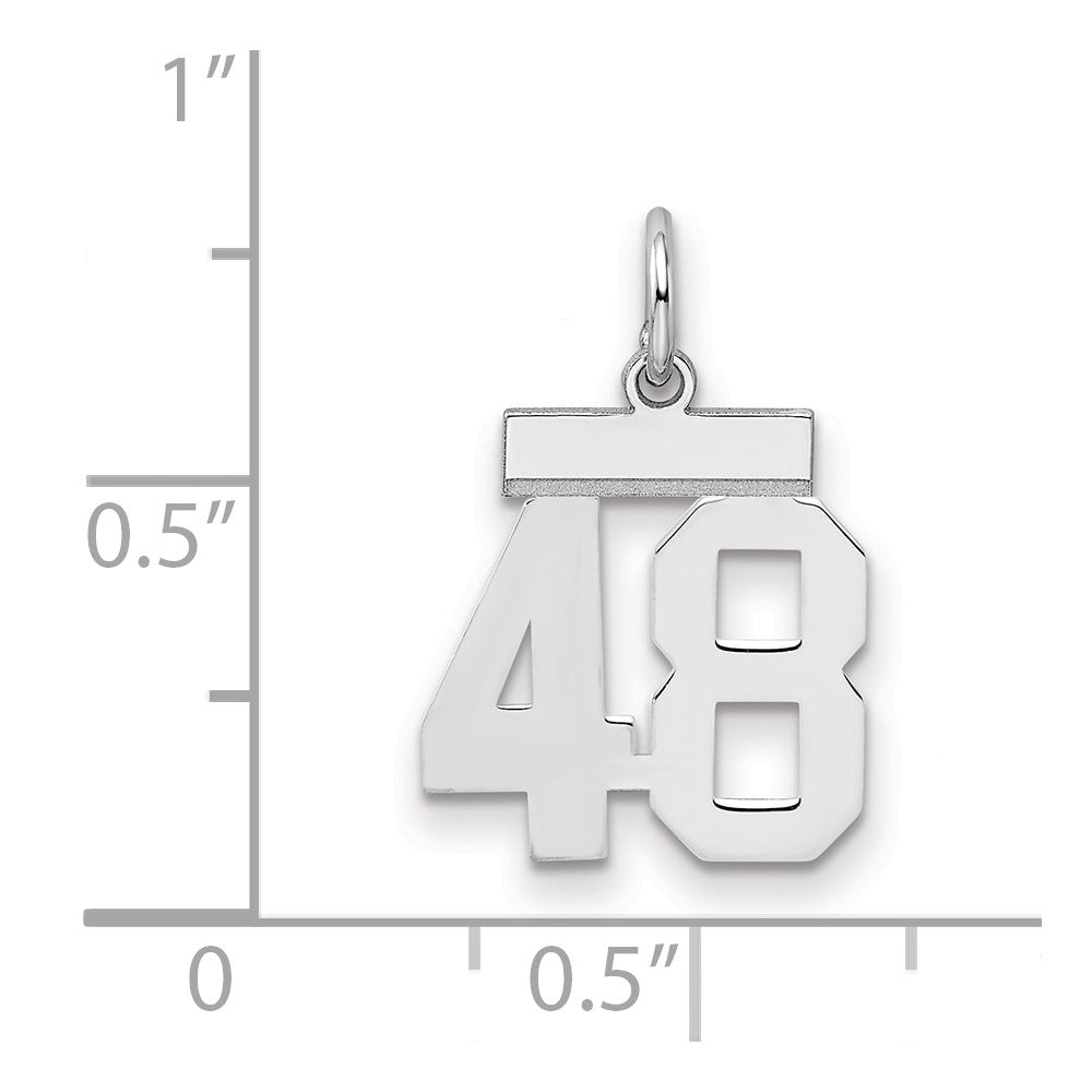 Sterlingsilber Silber/rhodiniert Poliert Zahl 48 Charm