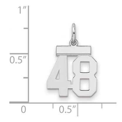 Sterlingsilber Silber/rhodiniert Poliert Zahl 48 Charm