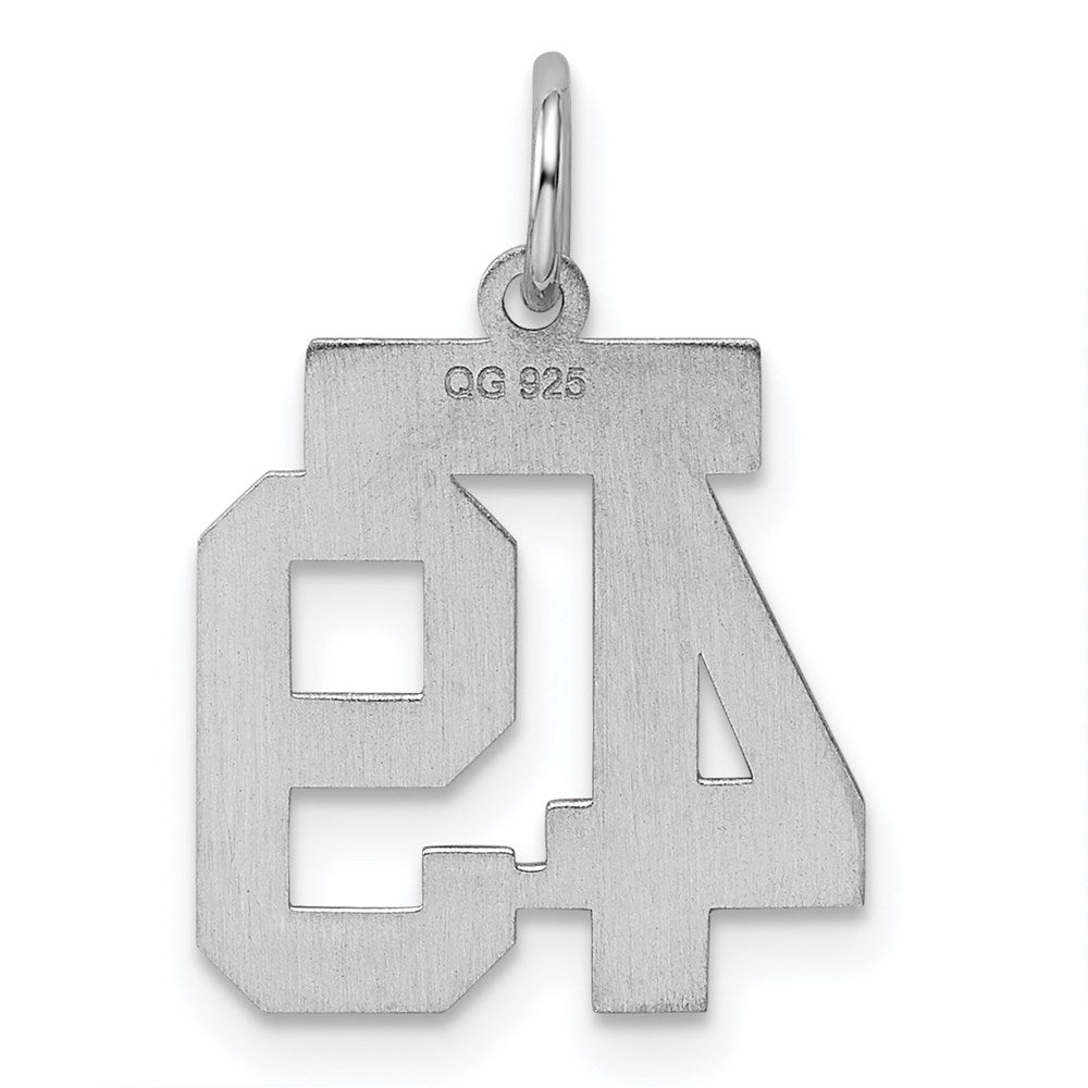 Sterlingsilber Silber/rhodiniert Poliert Zahl 49 Charm